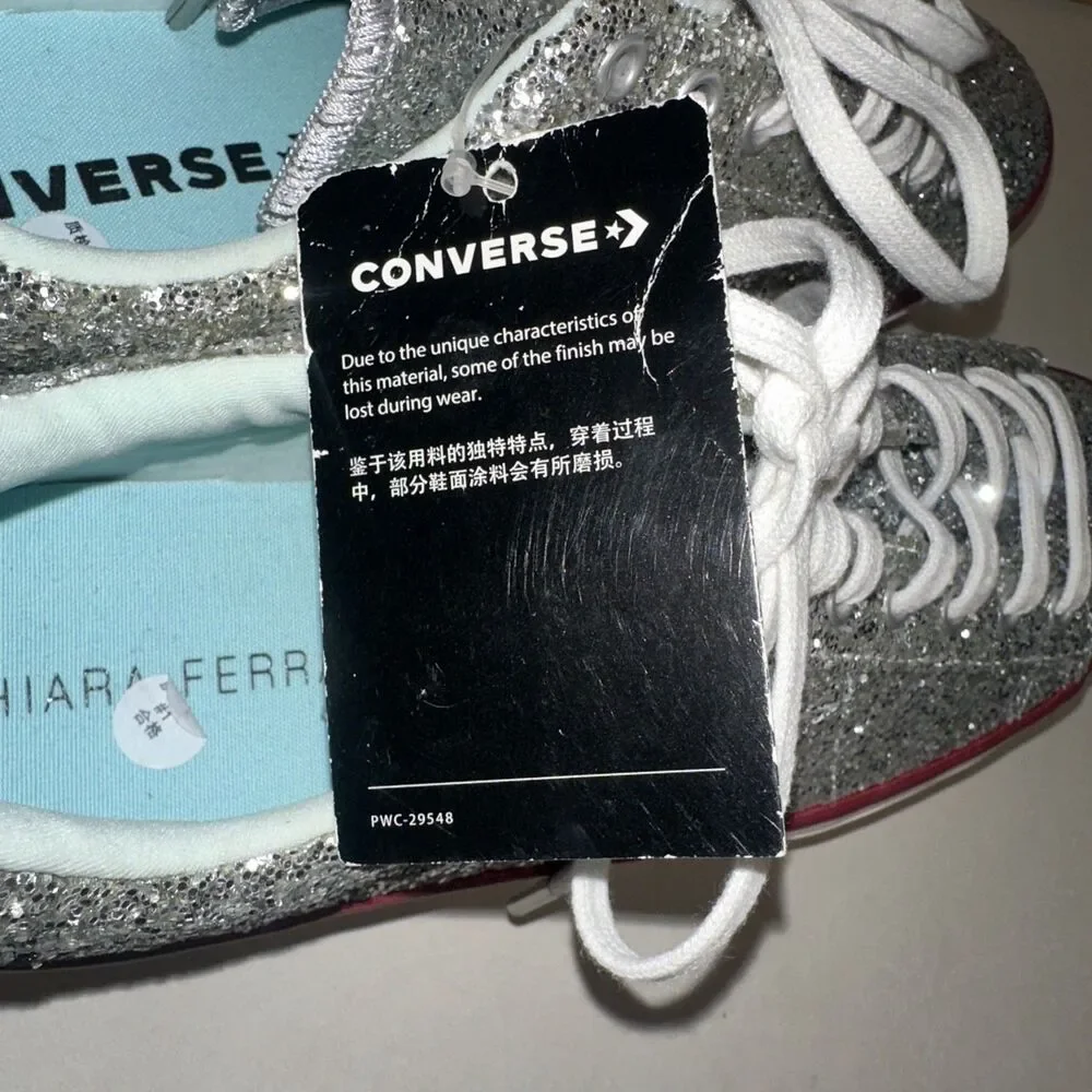 Chiara Ferragni Converse One Star Platform Ox Glitter Women’s 9.5 Silver shoes